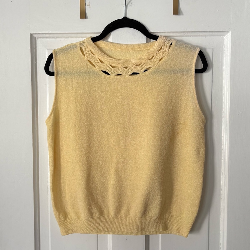 Vintage Yellow Sleeveless Knit Top